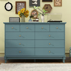 Commode double à 10 tiroirs pour chambre à coucher, blanche, grand espace de rangement