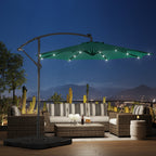 Parasol de terrasse lumineux à énergie solaire de 3 m avec pied