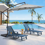 Parasol déporté à manivelle en acier de 3 m avec base lestée