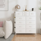 Commode haute en tissu à 12 tiroirs pour chambre à coucher