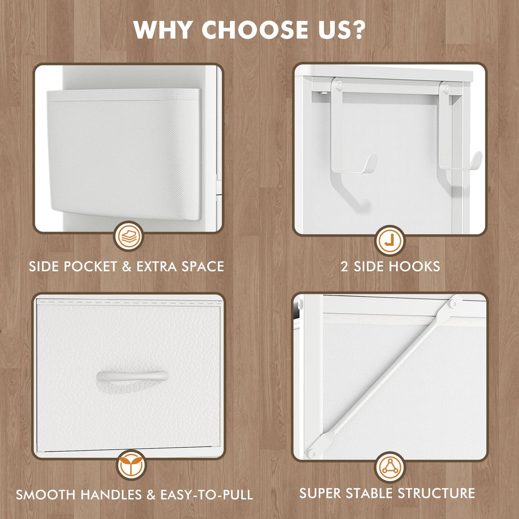 Commode haute en tissu à 12 tiroirs pour chambre à coucher