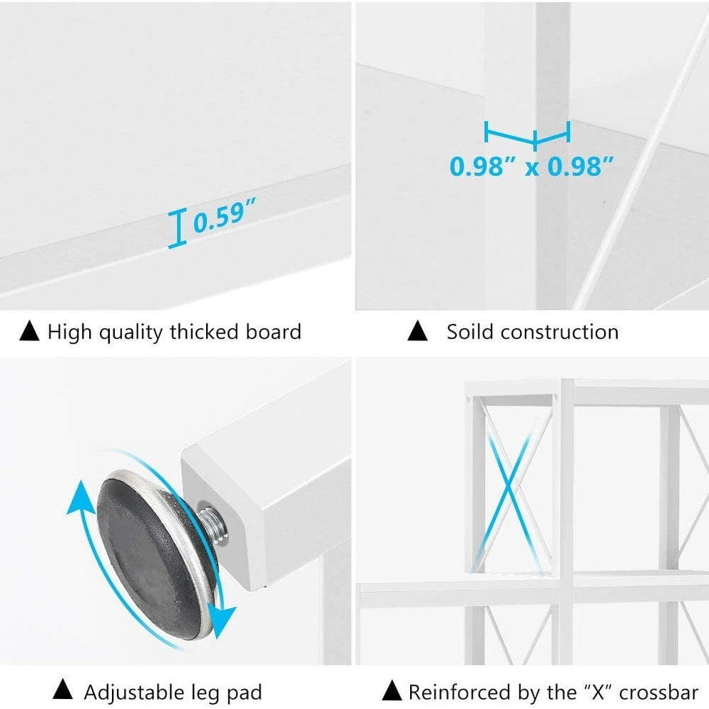 Bibliothèque échelle à 12 étagères, bibliothèque d'angle de style industriel