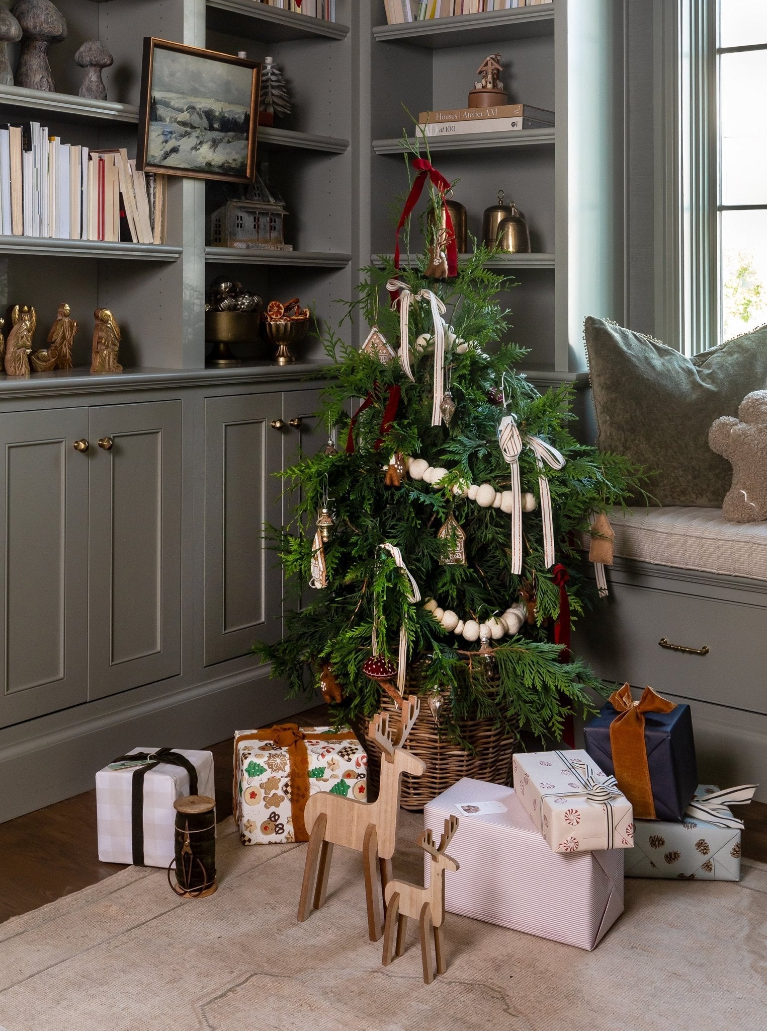 Guirlande de boules de neige en feutre de 12 pieds