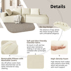 Canapé-lit/méridienne élégant et moderne de 125 cm, aux lignes épurées, pour salon, beige