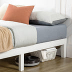 Cadre de lit plateforme classique en bois massif de 12 pouces