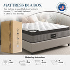 Assemblé aux États-Unis - Matelas hybride 12 Diamond à ressorts ensachés et mousse à mémoire de forme à gel rafraîchissant