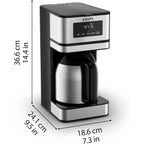 Cafetière programmable 14 tasses, verseuse en acier inoxydable, 3 intensités de café, minuterie 24 h, maintien au chaud 4 h
