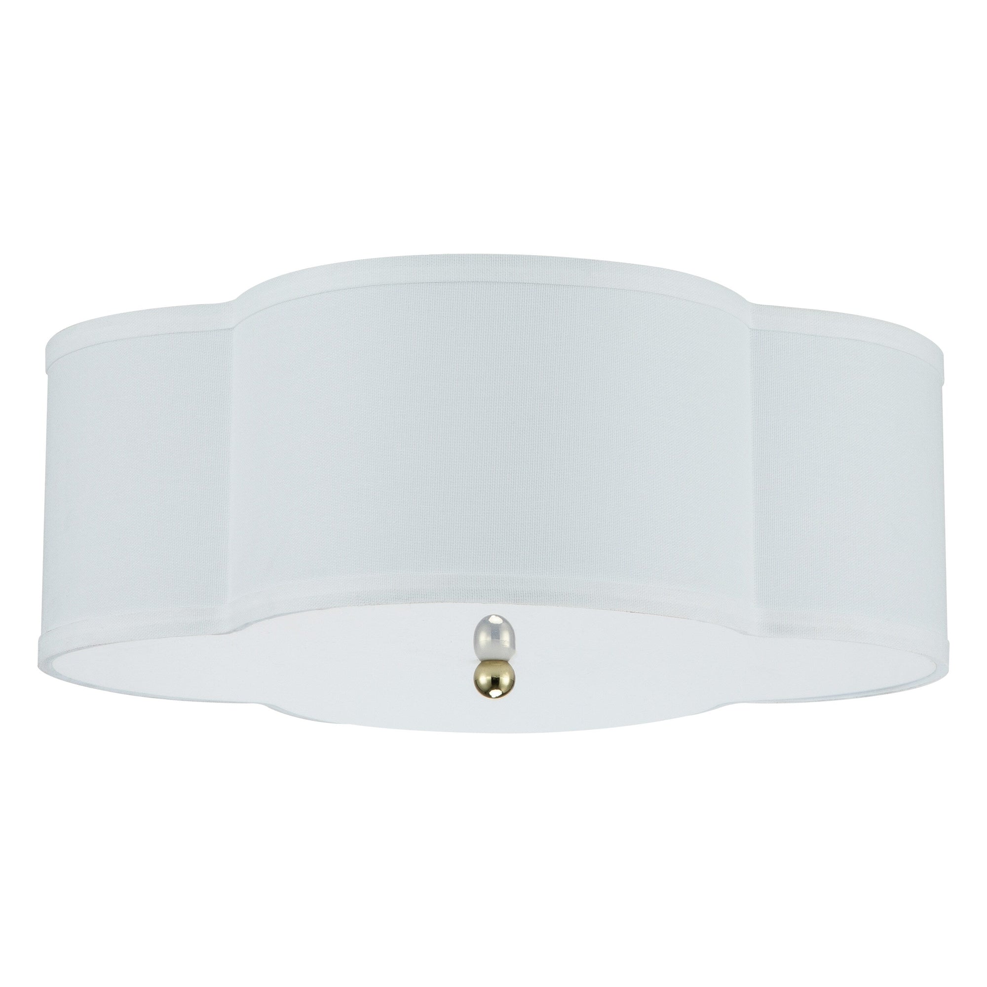 Plafonnier encastré à 2 lumières en lin blanc avec diffuseur en acrylique