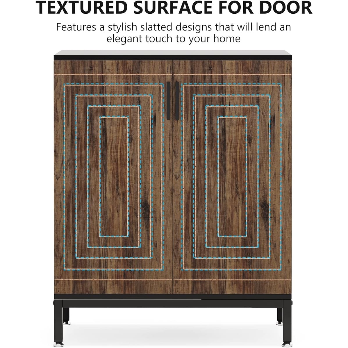 Meuble à chaussures moderne avec portes, 6 niveaux, pour 20 paires de chaussures, idéal pour l'entrée.