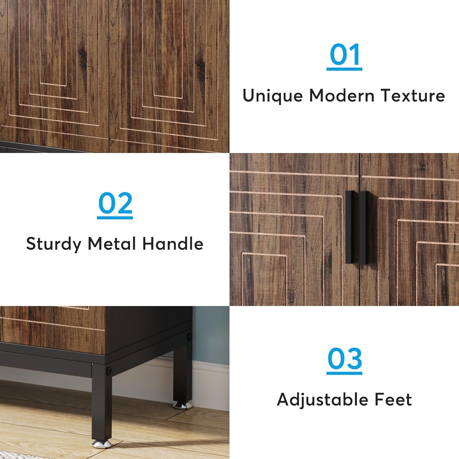 Meuble à chaussures pour 20 paires, 95 cm (37,4 pouces), meuble de rangement moderne avec portes, blanc et or