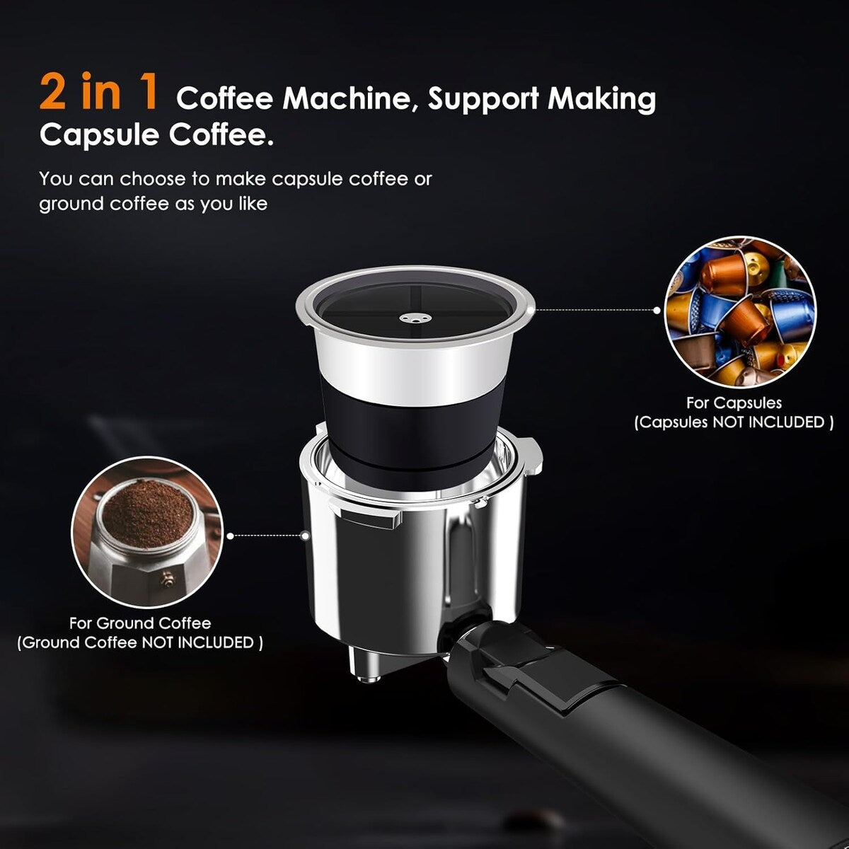 Machine à expresso 20 bars avec mousseur à lait et buse vapeur, idéale pour la maison et les amateurs de café. Cadeau parfait pour les passionnés de café.