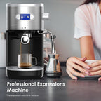 Machine à expresso 20 bars avec mousseur à lait et buse vapeur, idéale pour la maison et les amateurs de café. Cadeau parfait pour les passionnés de café.