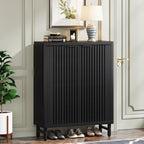 Meuble à chaussures avec porte pour 24 paires, idéal pour l'entrée ou le salon.