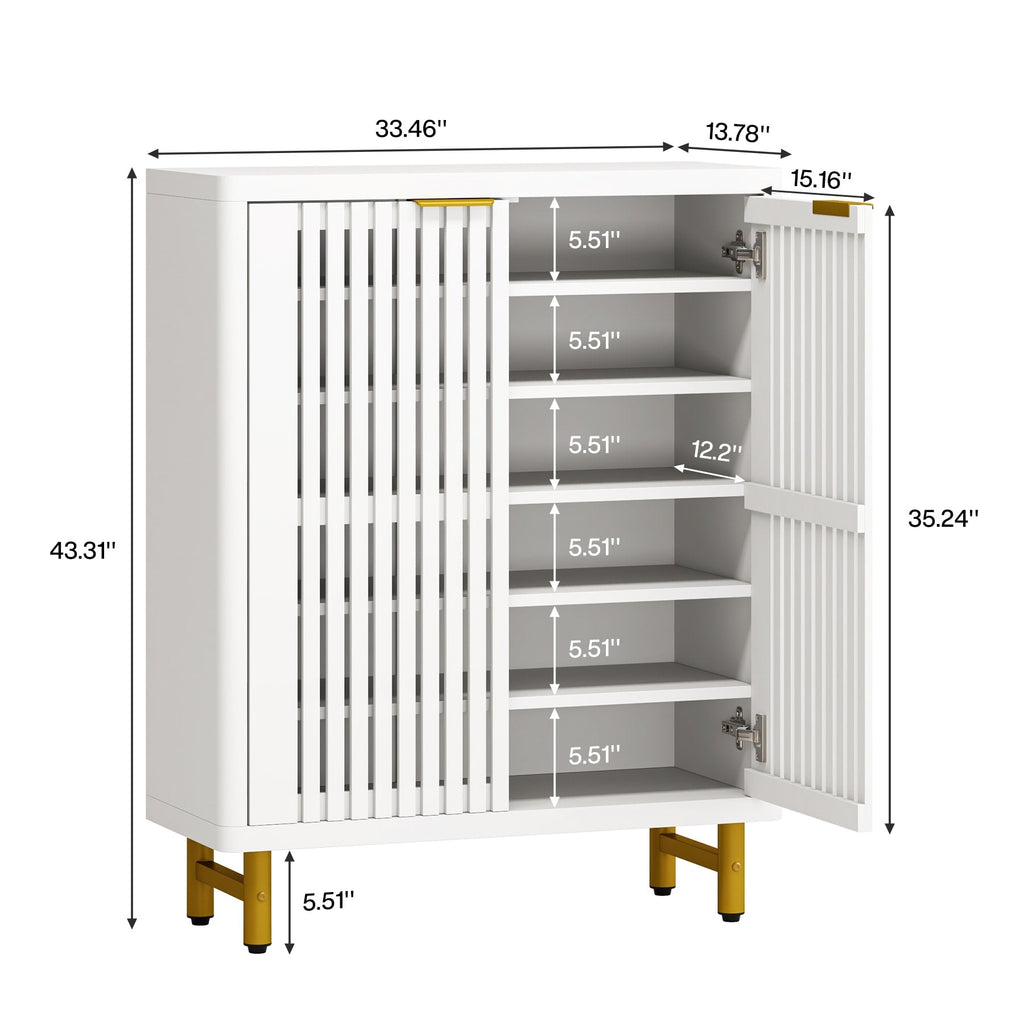 Meuble à chaussures avec porte pour 24 paires, idéal pour l'entrée ou le salon.