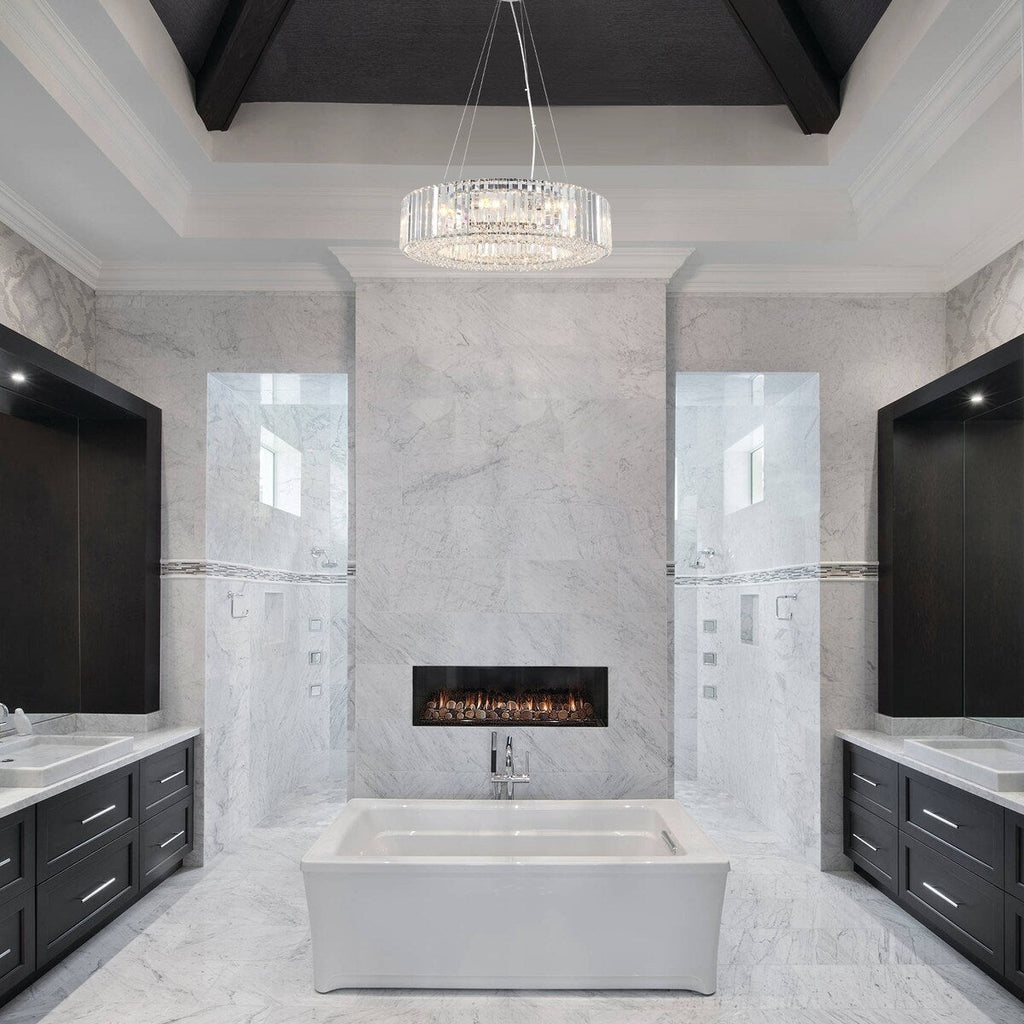 Lustre de style campagnard à 8 lumières de 63 cm (24,8 po), lustre en cristal, lustre tambour pour salle à manger, salon, chambre à coucher et cuisine