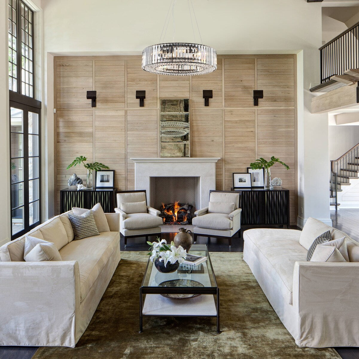 Lustre de style campagnard à 8 lumières de 63 cm (24,8 po), lustre en cristal, lustre tambour pour salle à manger, salon, chambre à coucher et cuisine