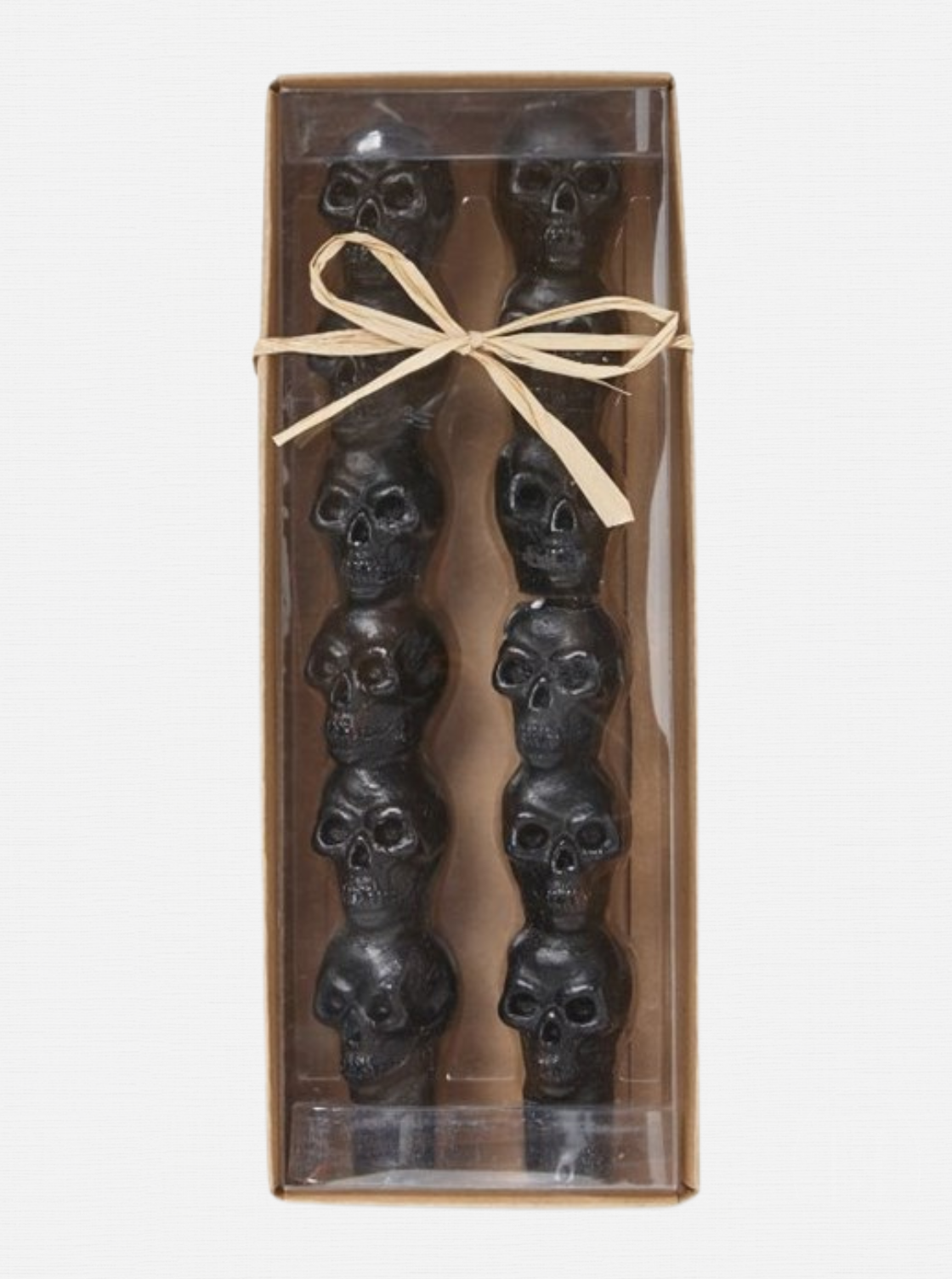 Bougies coniques tête de mort et os | Lot de 2