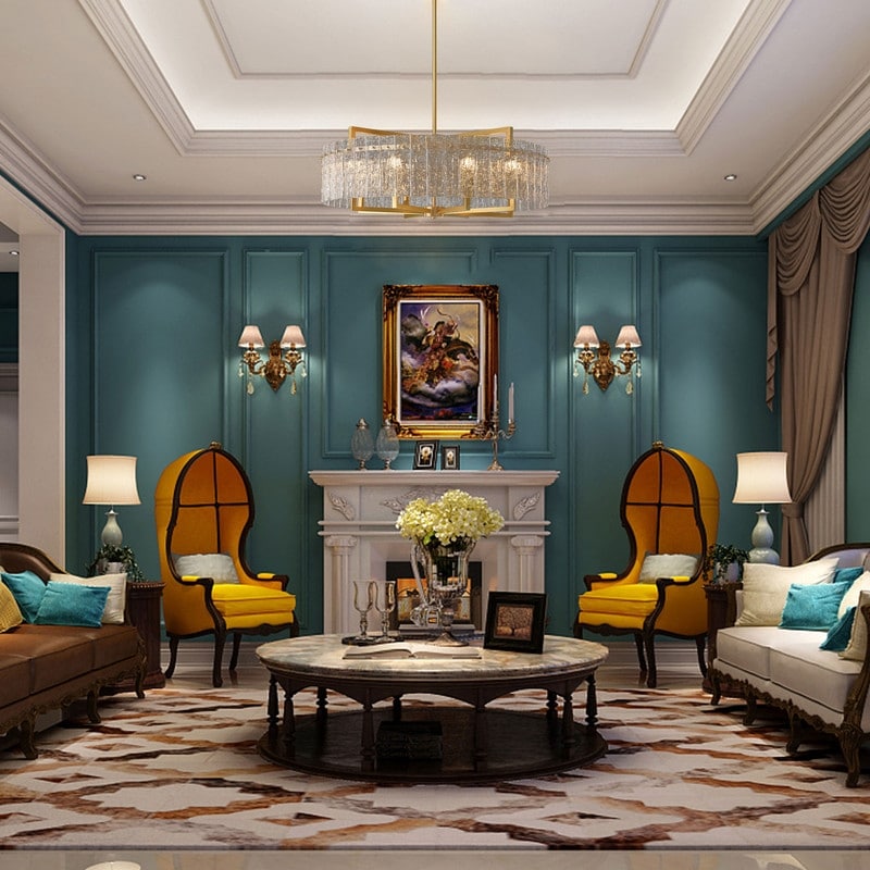 Lustre tambour moderne doré de 66 cm (26 po) en cristal, suspension glamour à 6 lumières avec variateur et verre dépoli, idéal pour îlot de cuisine ou salle à manger.