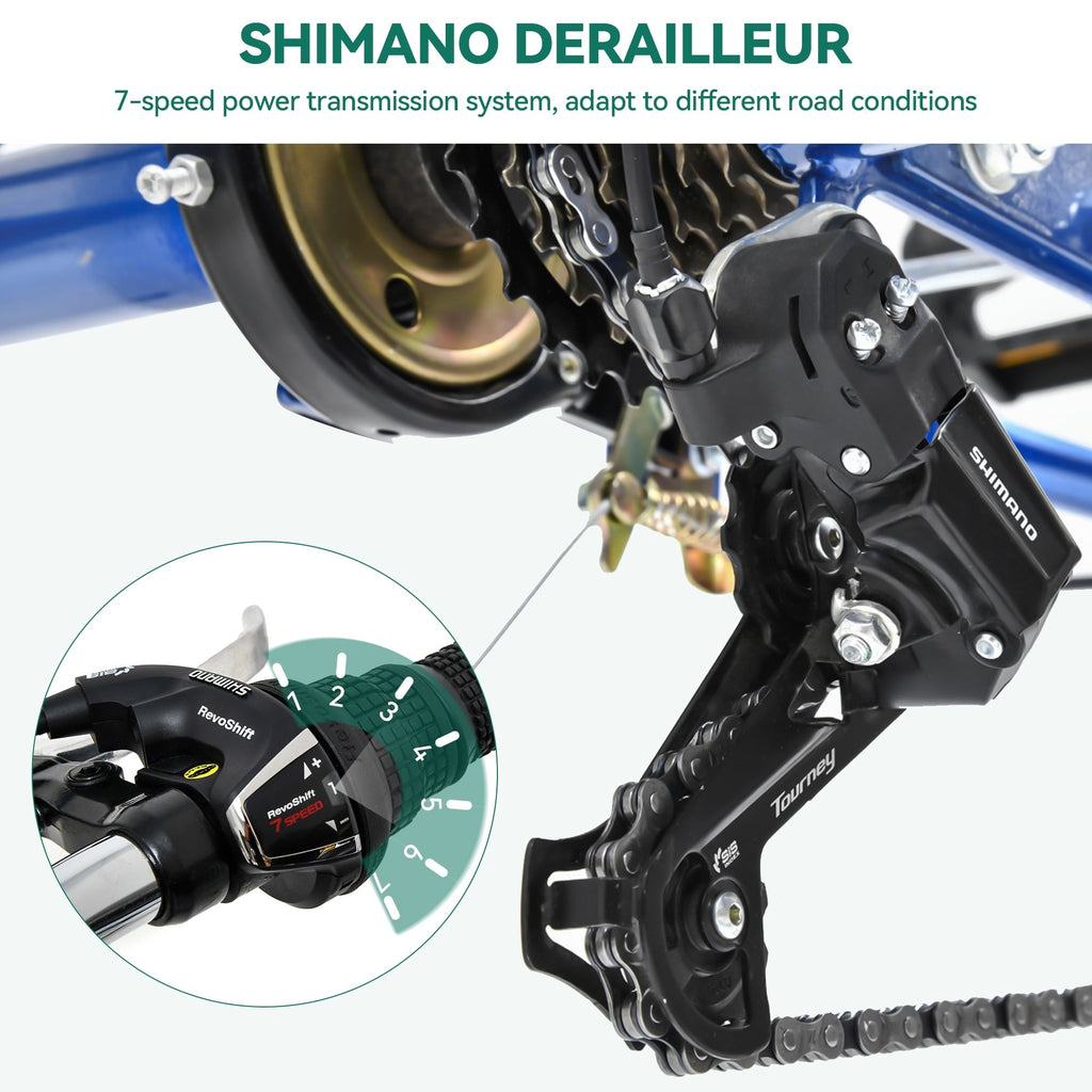 26 Tricycles pour adultes à 3 roues, 7 vitesses