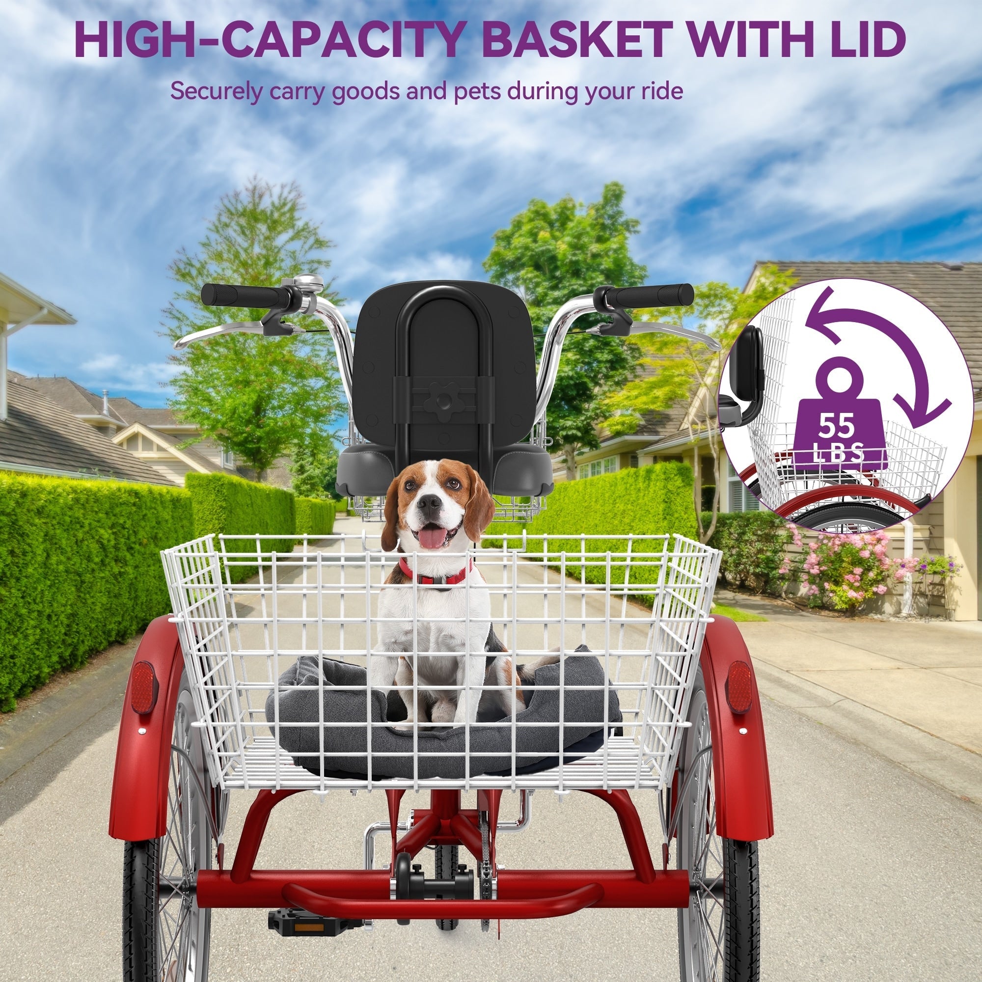 26 Tricycles bleus pour adultes à 3 roues avec paniers amovibles