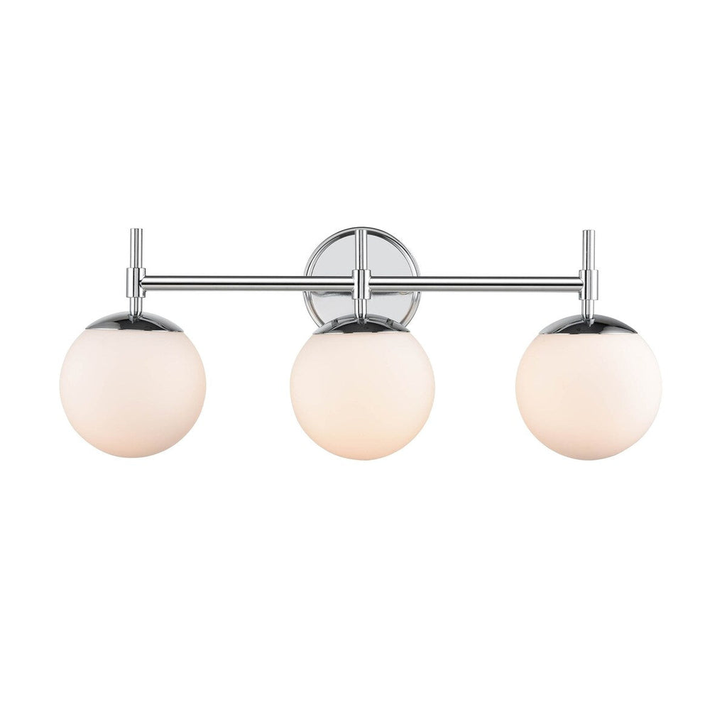 Applique murale de salle de bain à 3 lumières 929 Lighting, disponible en plusieurs finitions avec abat-jour en verre opale