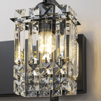 Applique murale moderne et glamour à 3 lumières pour salle de bain, avec miroir en cristal