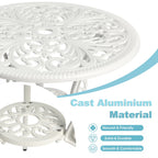 Ensemble table et chaises papillon d'extérieur en aluminium 3 pièces avec trou pour parasol