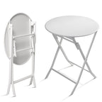 Ensemble bistro minimaliste 3 pièces pour patio : table ronde pliable et chaises