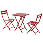 Ensemble bistro minimaliste 3 pièces pour patio : table carrée pliable et chaises