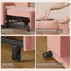 Canapé-lit convertible 3 en 1, avec fauteuil gigogne et lit pliant, idéal pour le salon.