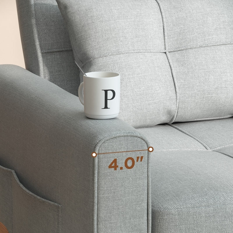 Canapé-lit convertible 3 en 1, avec fauteuil gigogne et lit pliant, idéal pour le salon.