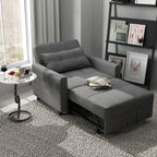 Canapé-lit convertible 3 en 1, avec fauteuil gigogne et lit pliant, idéal pour le salon.