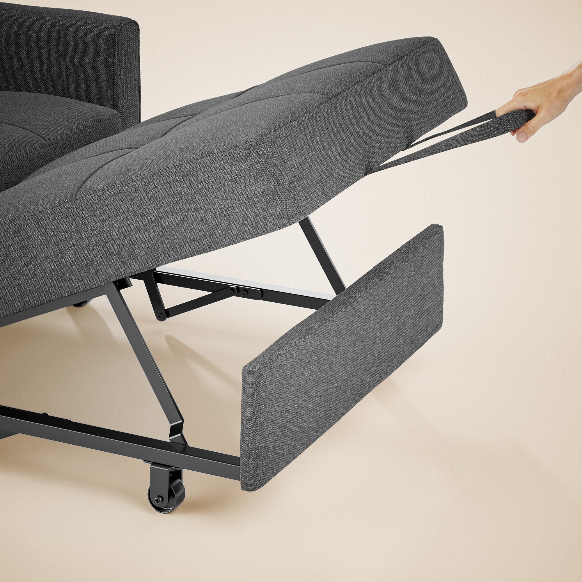 Canapé-lit convertible 3 en 1, fauteuil-lit, canapé lounge rembourré, pliable et réglable