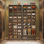 Armoire à chaussures haute pour 30 paires, étagère à chaussures en bois blanc à 10 niveaux pour placard ou entrée - 10 niveaux