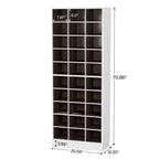 Armoire à chaussures haute pour 30 paires, étagère à chaussures en bois blanc à 10 niveaux pour placard ou entrée - 10 niveaux