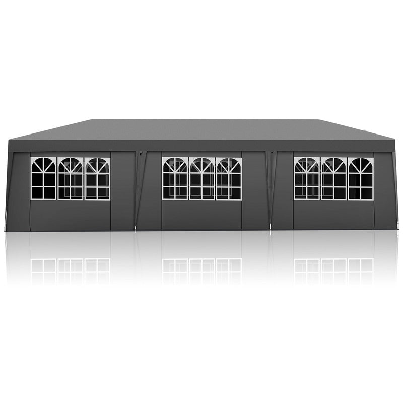 Gazebo pliable en toile Oxford 30x10FT avec 8 sacs de sable et 8 parois latérales avec sac de rangement pour remorqueur - 30x10x8.8FT(LDH)