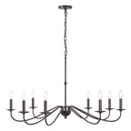 Lustre LED en fer à 6 lumières de 34,75 pouces, par JONATHAN Y