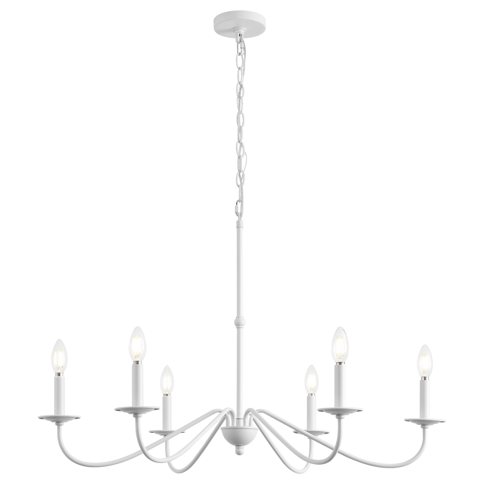 Lustre LED en fer à 6 lumières de 34,75 pouces, par JONATHAN Y