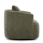 Fauteuil pivotant à 360°, fauteuil d'appoint en bouclette de 38,2 cm avec coussin décoratif, fauteuil-canapé rembourré de forme cylindrique avec accoudoirs incurvés