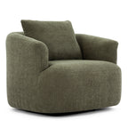 Fauteuil pivotant à 360°, fauteuil d'appoint en bouclette de 38,2 cm avec coussin décoratif, fauteuil-canapé rembourré de forme cylindrique avec accoudoirs incurvés