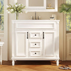 Meuble-lavabo moderne de 91 cm (36 po) avec vasque et armoire à miroir, 2 portes et 2 tiroirs