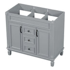 Meuble-lavabo moderne de 91 cm (36 po) avec vasque et armoire à miroir, 2 portes et 2 tiroirs