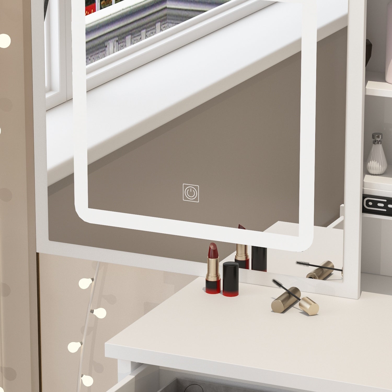 Ensemble coiffeuse de 100 cm de large avec tabouret et miroir