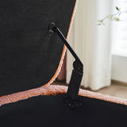 Pouf de rangement en boucle écrue (39,5 cm), en sherpa, avec pieds en bois, idéal pour le salon ou la chambre.