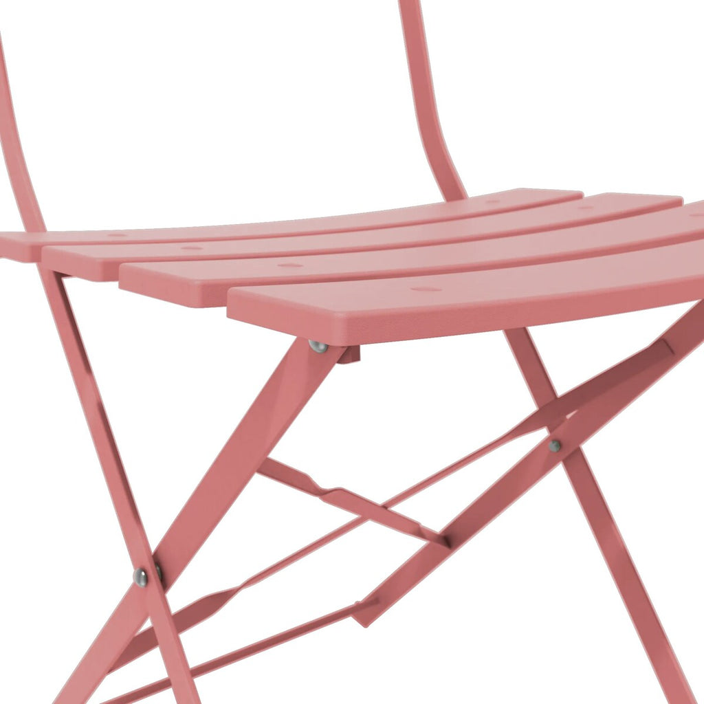 Ensemble bistro pliable en métal 3 pièces, résistant aux intempéries, idéal pour l'intérieur et l'extérieur, avec terrasse, jardin ou cour.