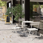 Ensemble bistro pliable en métal 3 pièces, résistant aux intempéries, idéal pour l'intérieur et l'extérieur, avec terrasse, jardin ou cour.