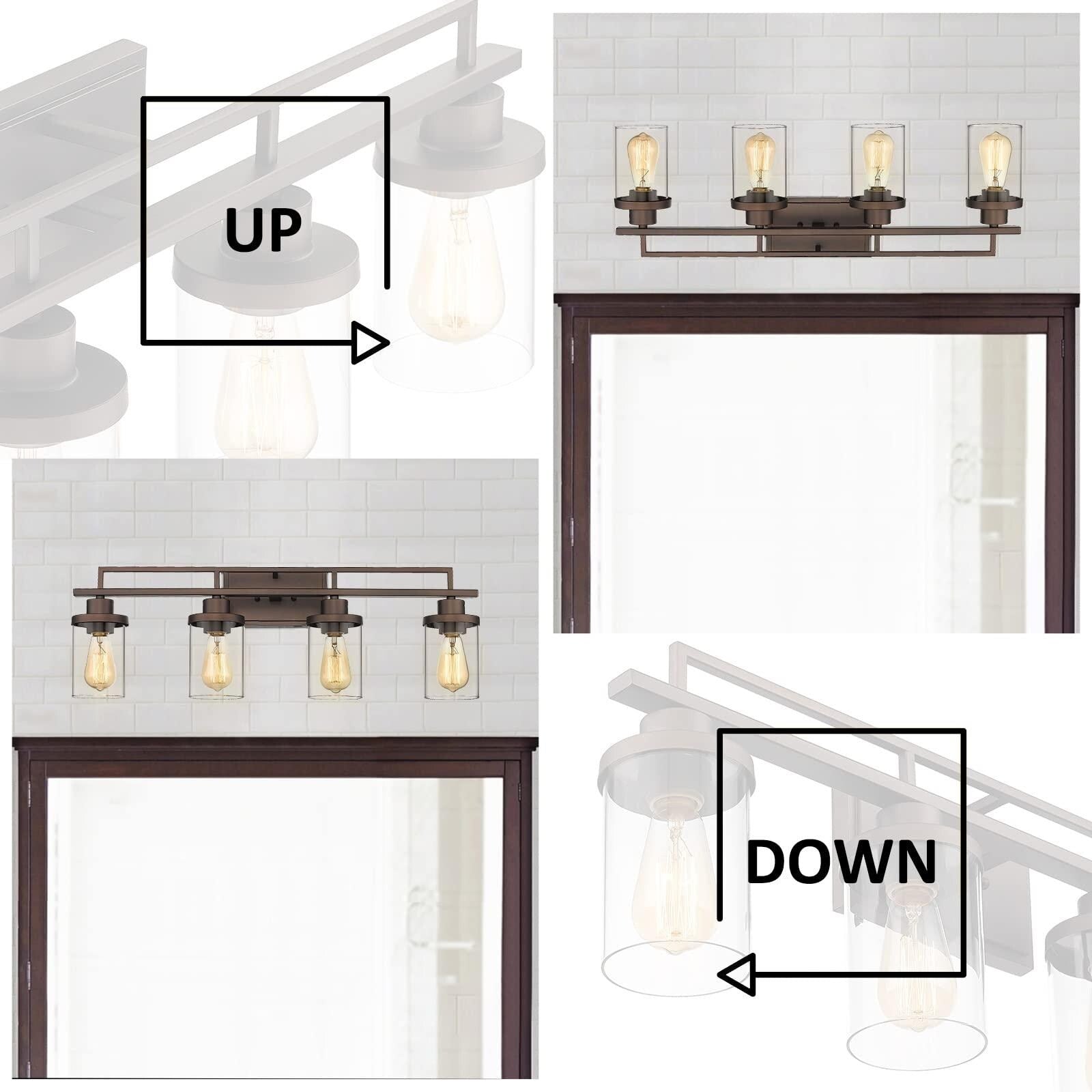 Applique murale vintage pour salle de bain à 4/5/6 lumières