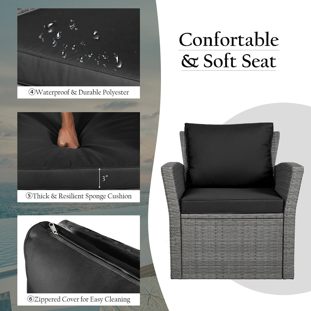 Ensemble de canapé de patio 4 pièces avec table basse et canapé de conversation d'extérieur