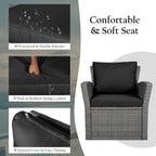 Ensemble de canapé de patio 4 pièces avec table basse et canapé de conversation d'extérieur