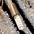 Lustre rectangulaire moderne en cristal doré de 101,6 cm (40 po) avec branches d'arbre, suspension pour îlot de cuisine ou salle à manger.